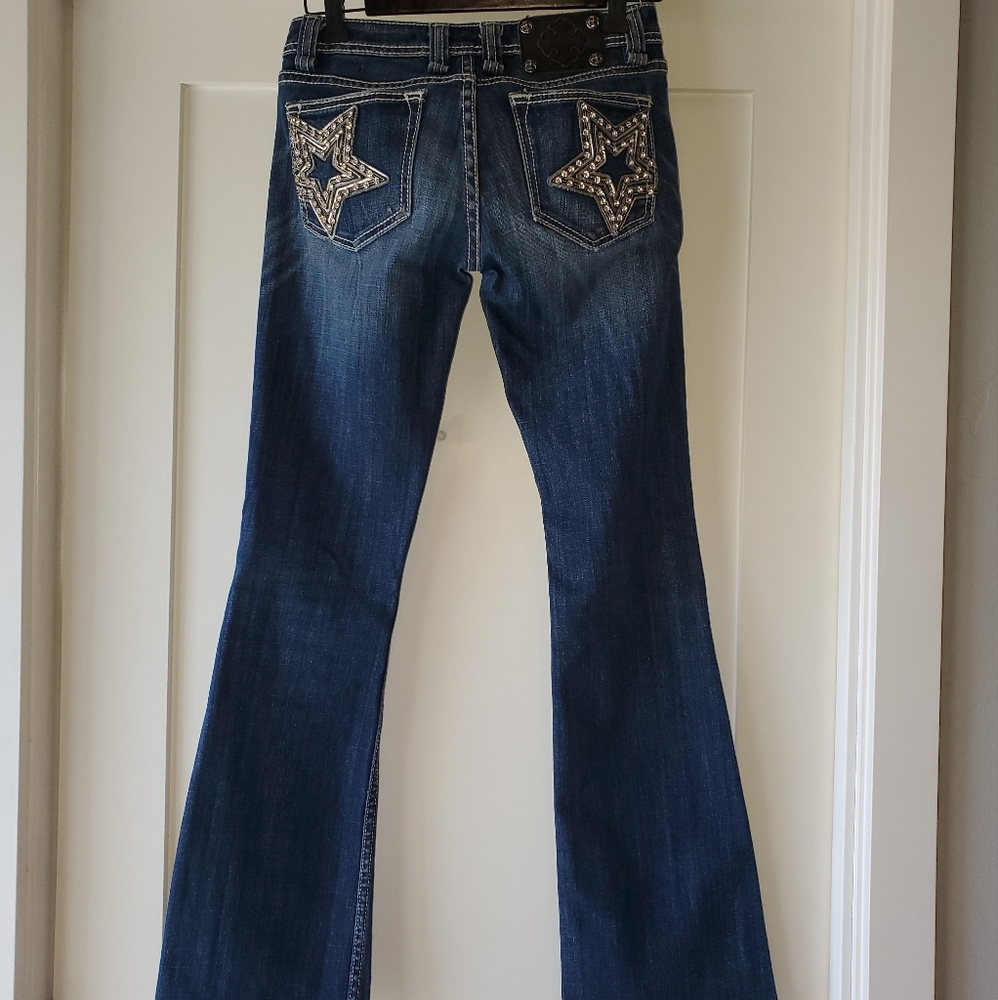 Miss Me rhinestone Stars bootcut jean size 25/26
